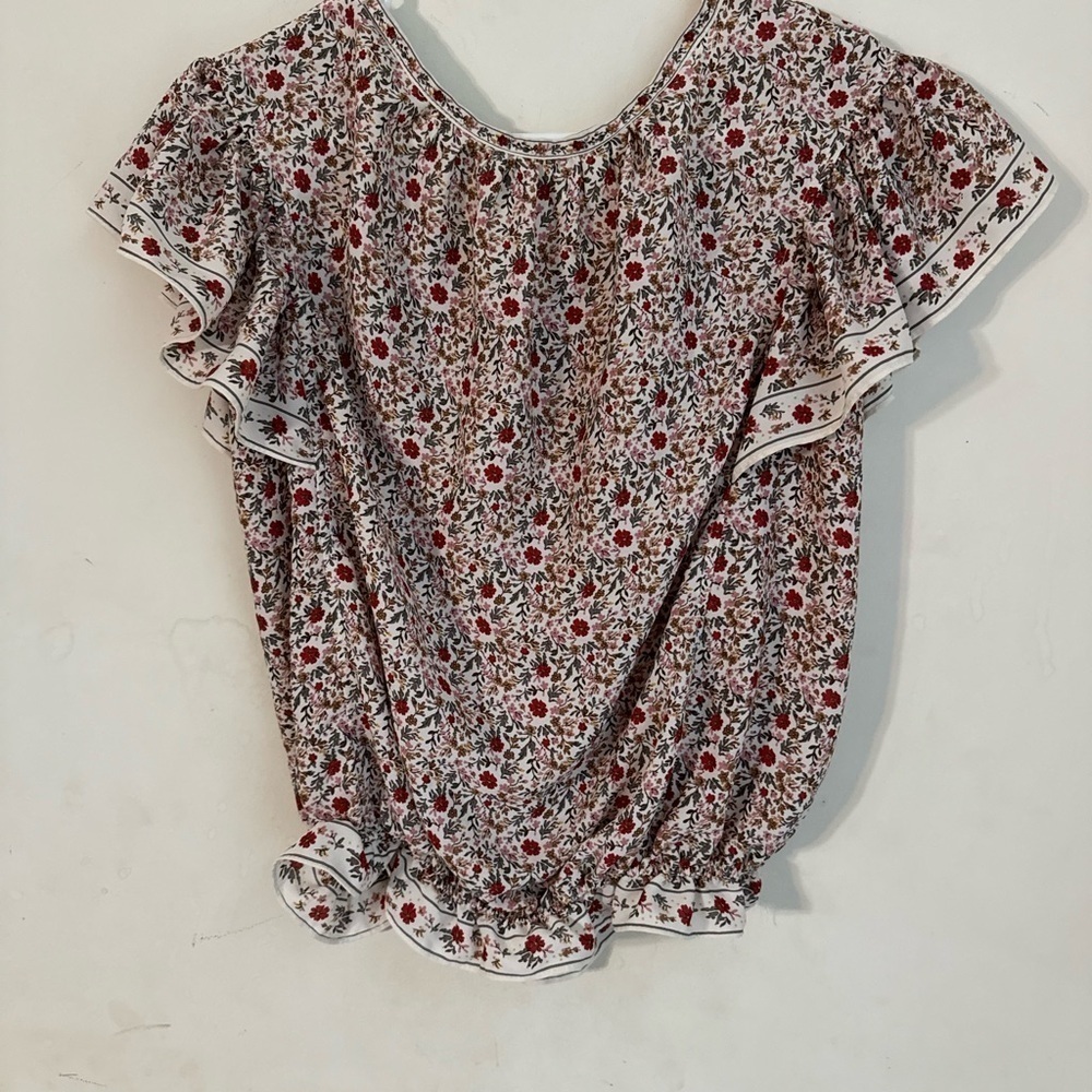 Max studio loose peasant blouse. Elastic waist band. floral pattern size S - Picture 3 of 3